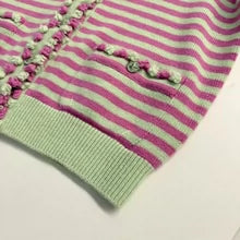 C 25 Colorful Jacquard Crew Neck Knit Cardigan