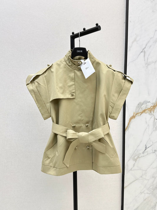 D 25 new stand-up collar small short trench coat