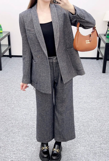 Ensemble veste de costume ceinturée + pantalon Bru 25