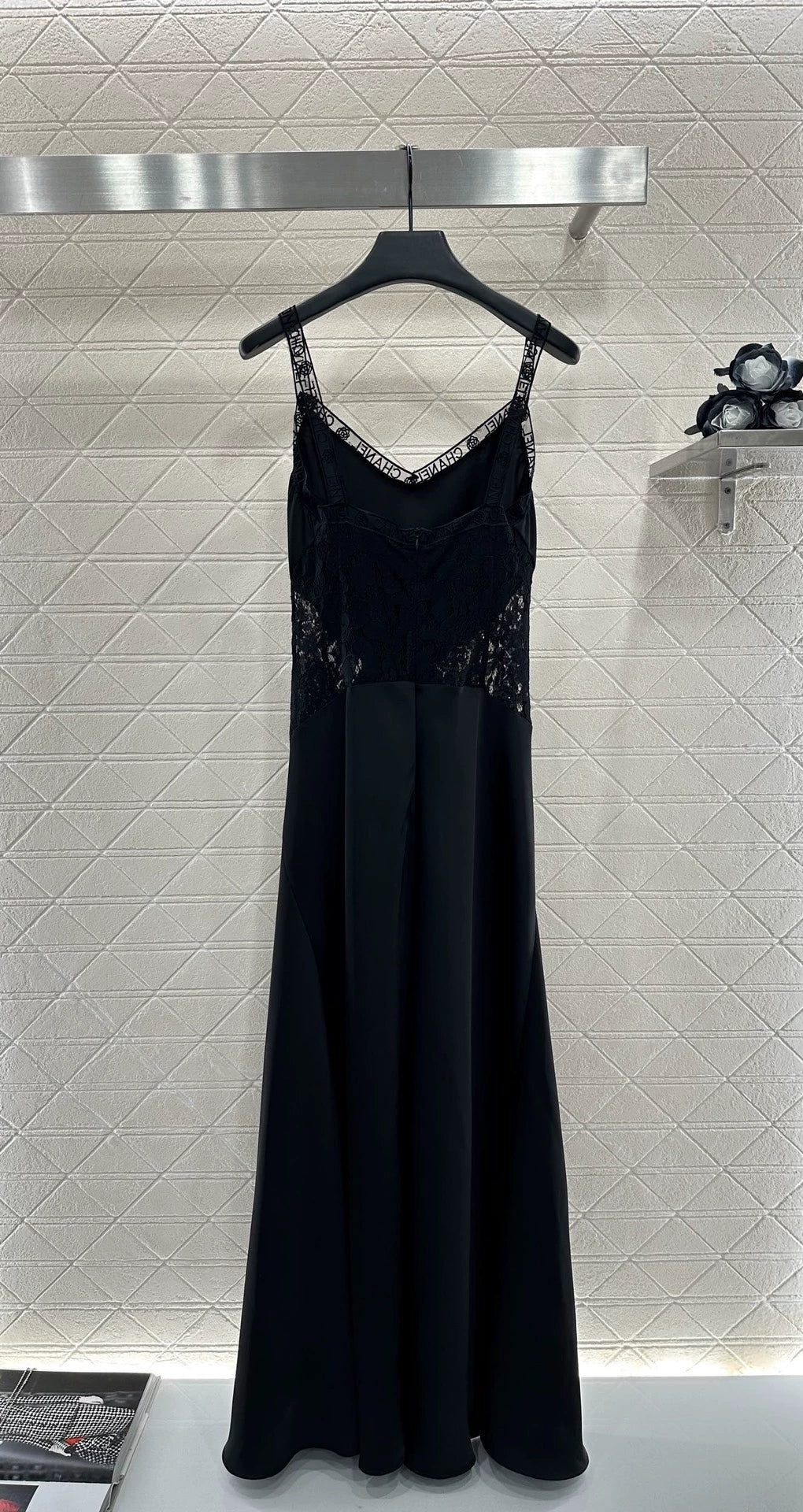 C 25 Lace Hollow Slip Dress