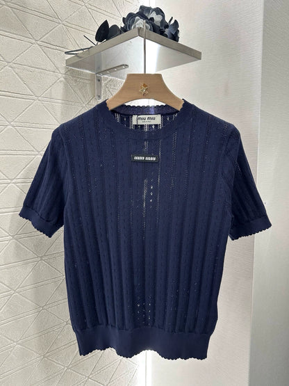 M 25 Monogrammed Knit Short Sleeve Top