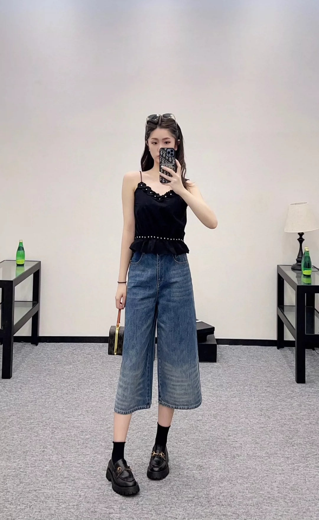 C 25 Summer new style Spaghetti strap camellia vest