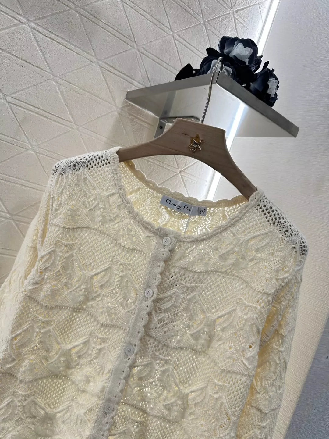 D 25 new three-dimensional hand-crocheted knit cardigan
