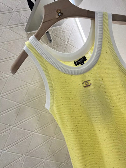 C 25 spring and summer new fake two-piece knitted undershirt