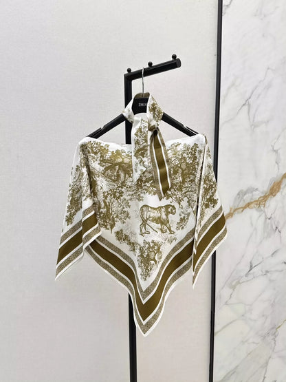 Di 25 Holiday style silk printed scarf cape cardigan