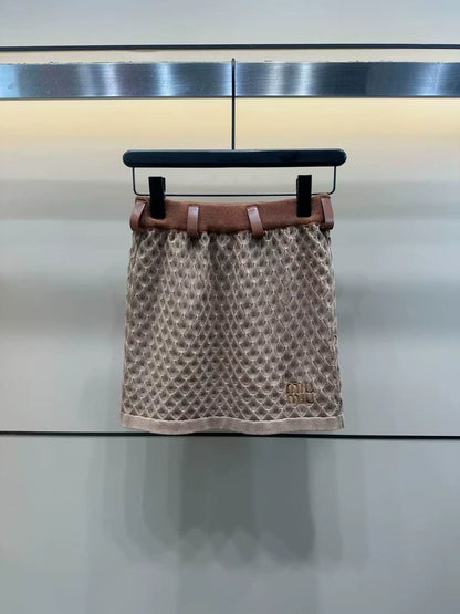 m 25 Summer new style dark pattern diamond tube top + skirt suit