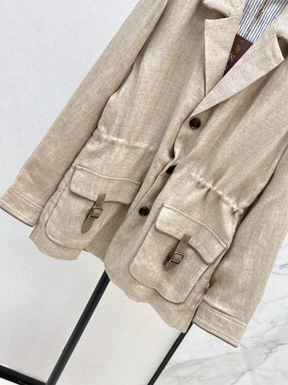 LOR 25 British retro home leisure linen jacket