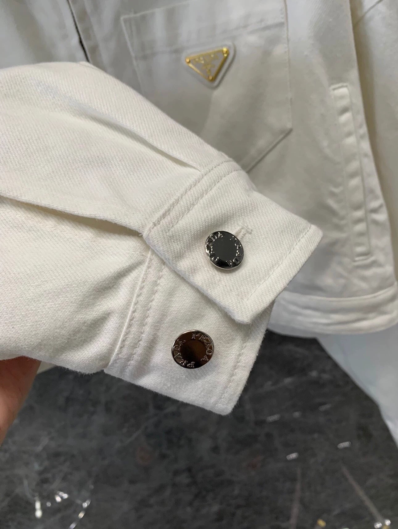 P 25 NEW White denim jacket