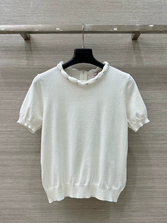 V 25 Spring/Summer New Knit Short Sleeve Top