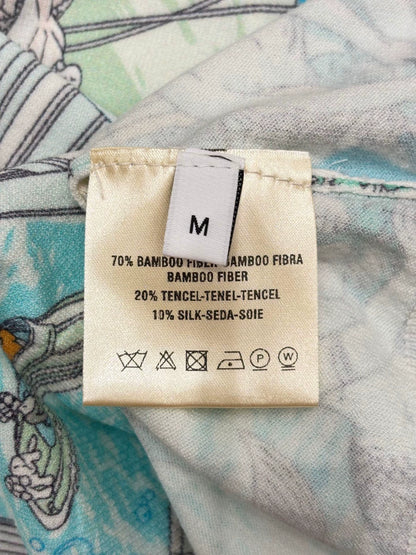 H 25 Early Spring New Round Neck Sailboat Pattern Color Printing Casual Knitted Short Sleeve