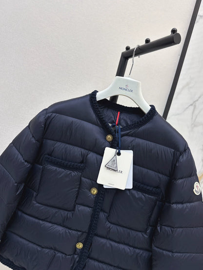 MON 25 Woven patchwork down jacket(BLAKC,NAVY,RED,BEIGI)
