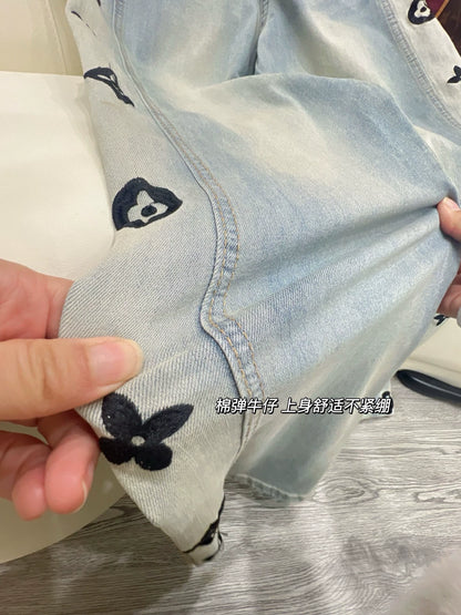 L 25 Embroidered Stretch Jeans