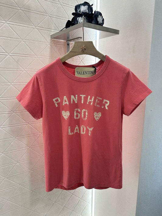 V 25 Round neck embroidered printed short sleeve T-shirt
