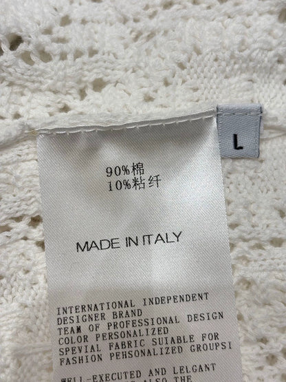 T 25 Early Autumn New Lapel Three-dimensional Relief Grainy Hollow Cardigan