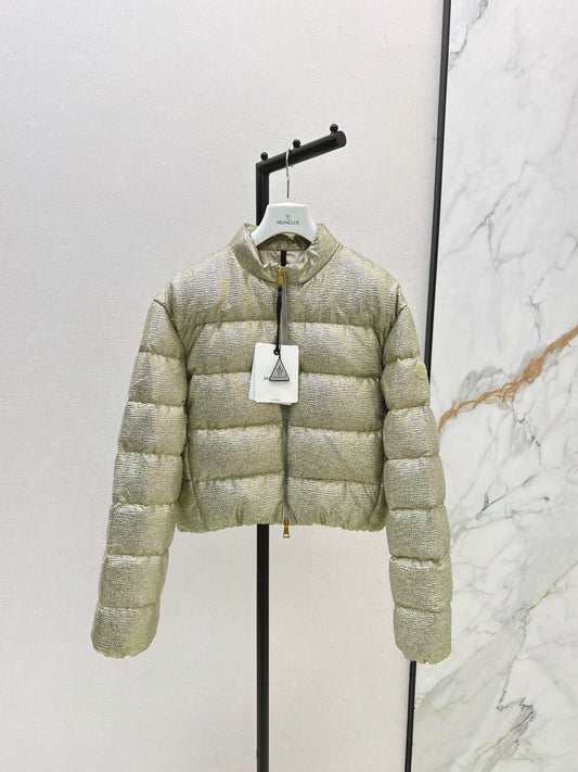 MON 25fw Silver stand collar down jacket