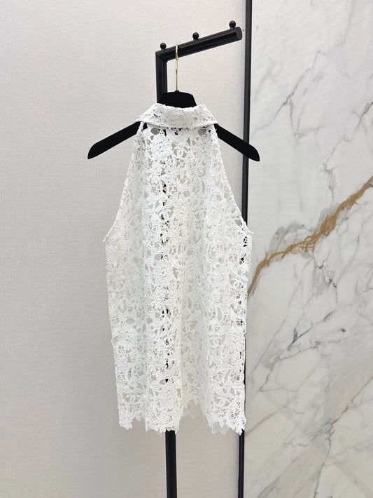 C 25 Spring and Summer New Hollow Pattern Vest Shirt