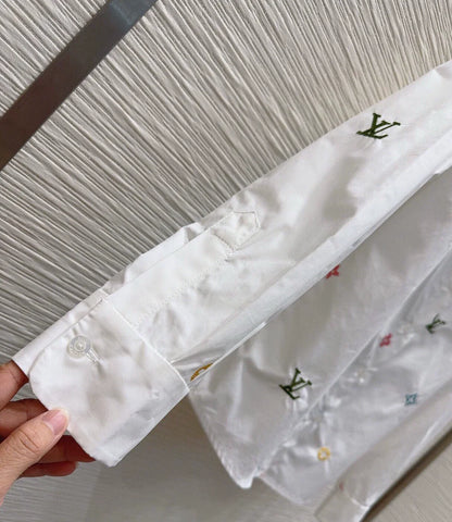 25 Summer New White Embroidered Shirt Jacket