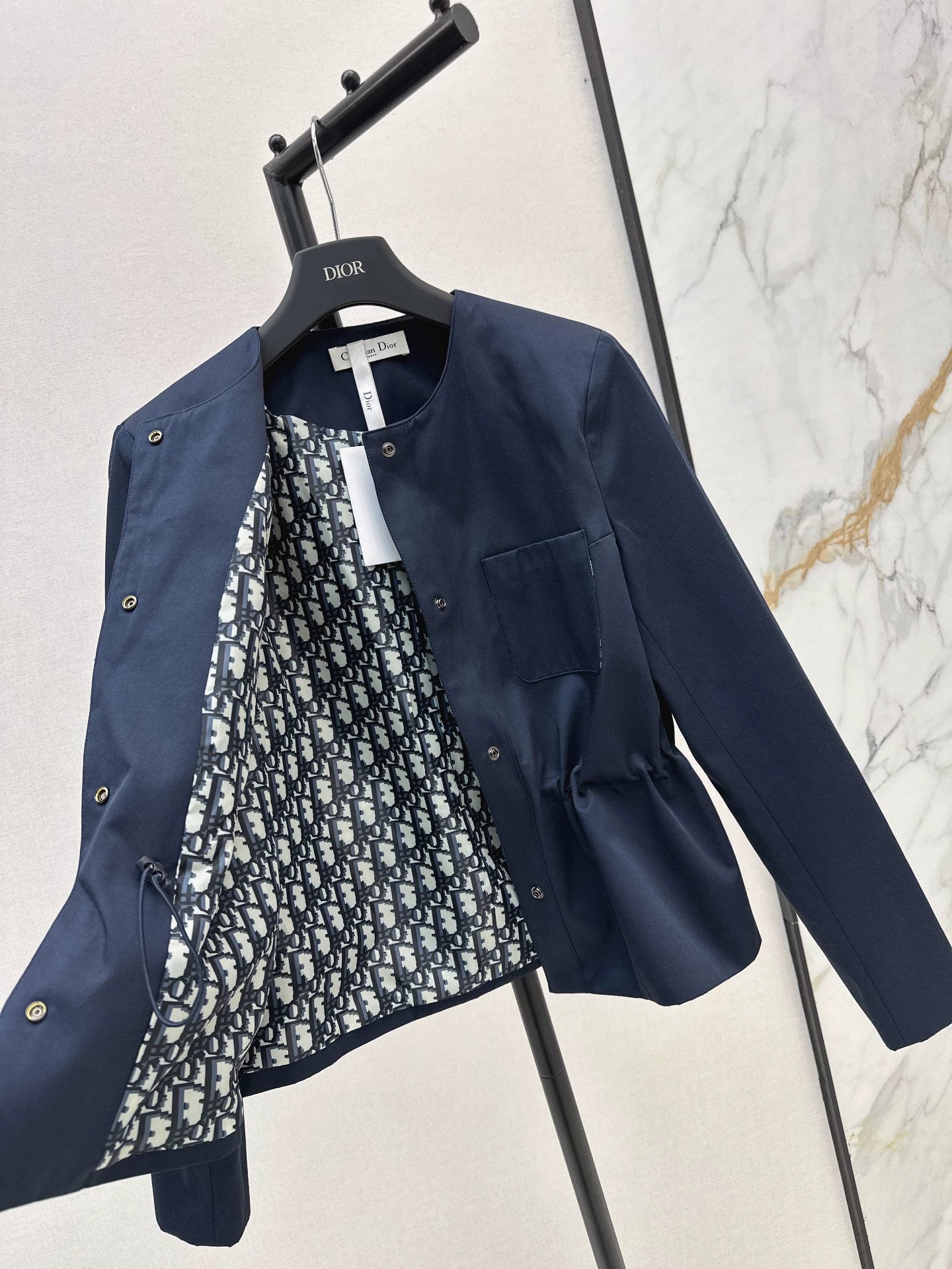 D 25fw New round neck waist windbreaker