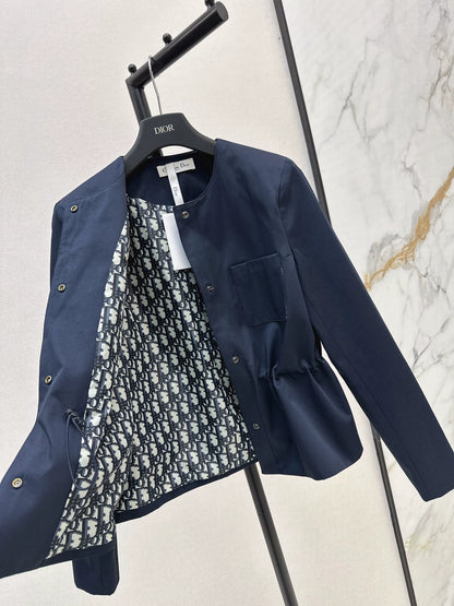 D 25fw New round neck waist windbreaker