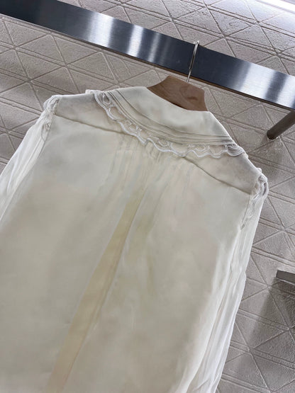 C 25 New Lace Lace Silk Shirt