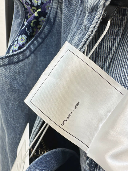 C 25 new round-neck denim jacket and trousers set