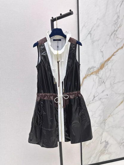 L 25 spring and summer newest style stand-up collar sleeveless waist dresses