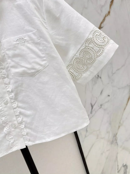 Ce 25 Spring/Summer New Heavy Embroidery Short Shirt