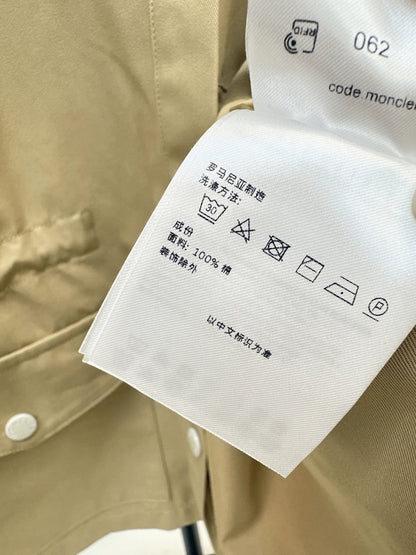 Mon 25fw New style drawstring waist mid-length trench coat