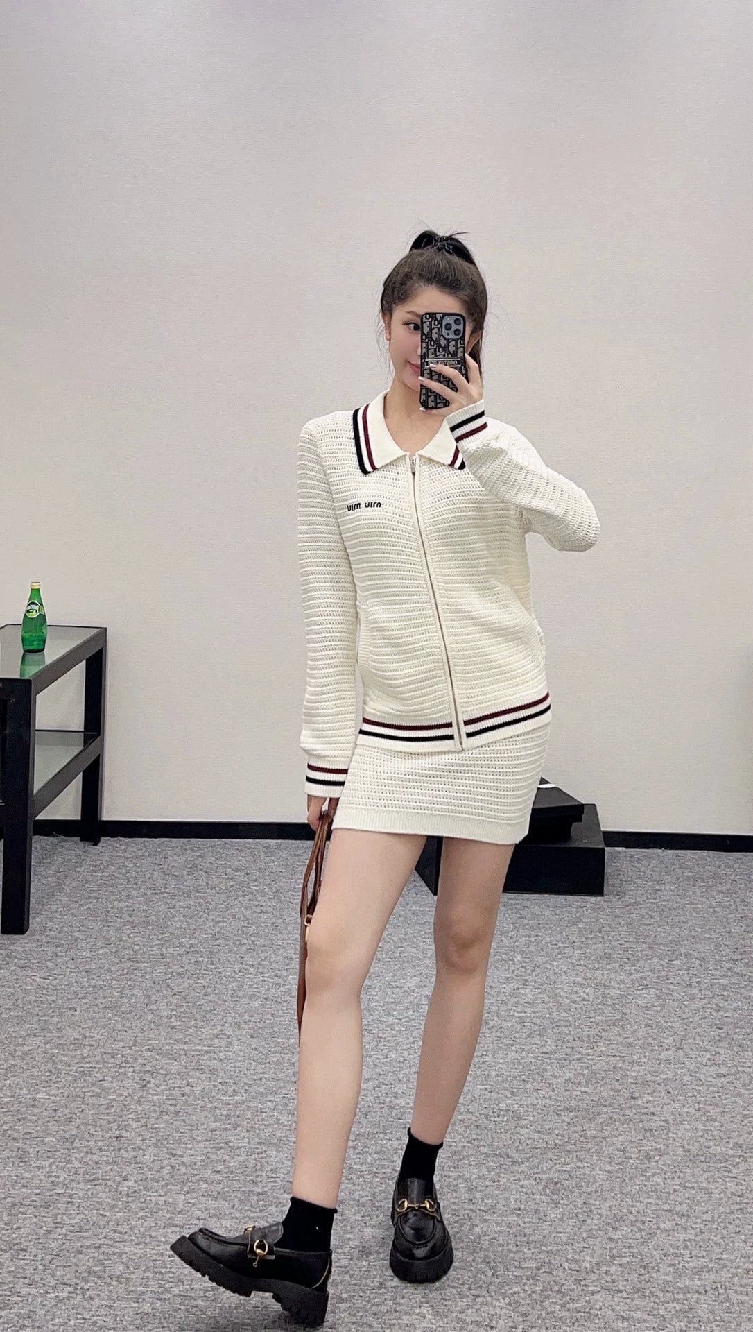 m 25 Striped knit cardigan with lapel