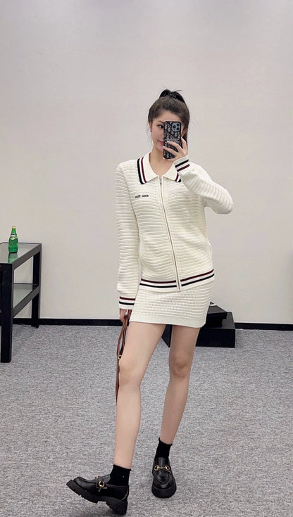 m 25 Striped knit cardigan with lapel