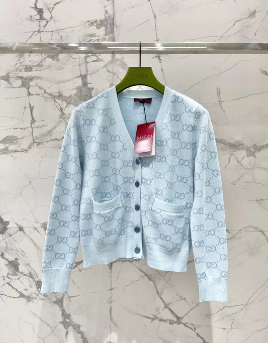 G 25 new fine cotton jacquard knitted cardigan
