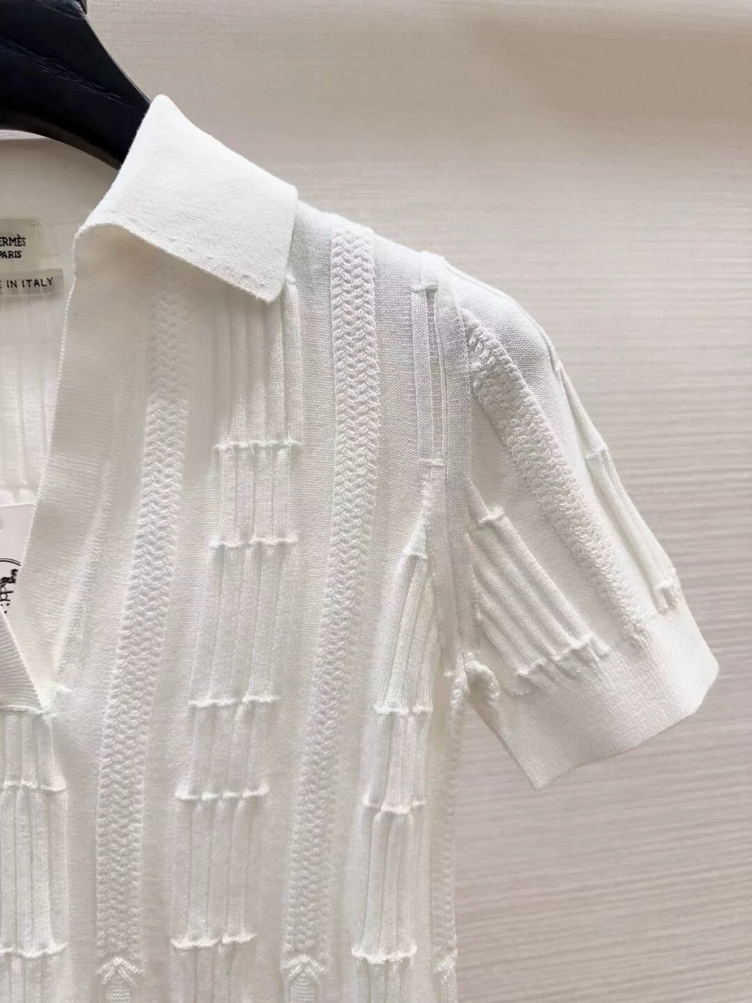 H 25 Spring and summer embossed jacquard knitted short sleeves
