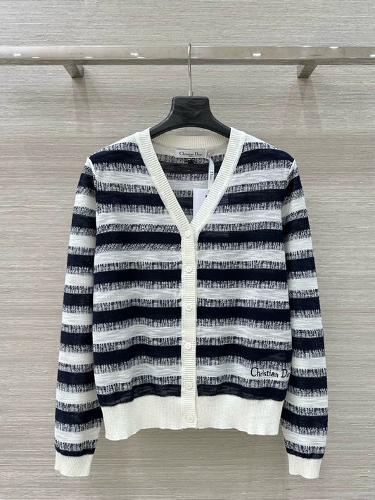 D 25 Spring/Summer Resort Collection Dopamine Colorway Premium Gradient Stripe Yarn Knit Small Cardigan