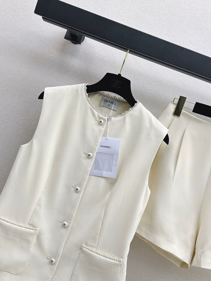 C 25 spring and summer new suit cubic waisted vest + shorts