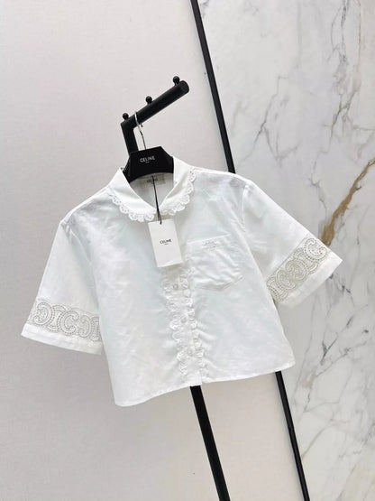 Ce 25 Spring/Summer New Heavy Embroidery Short Shirt