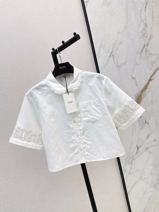 Ce 25 Spring/Summer New Heavy Embroidery Short Shirt