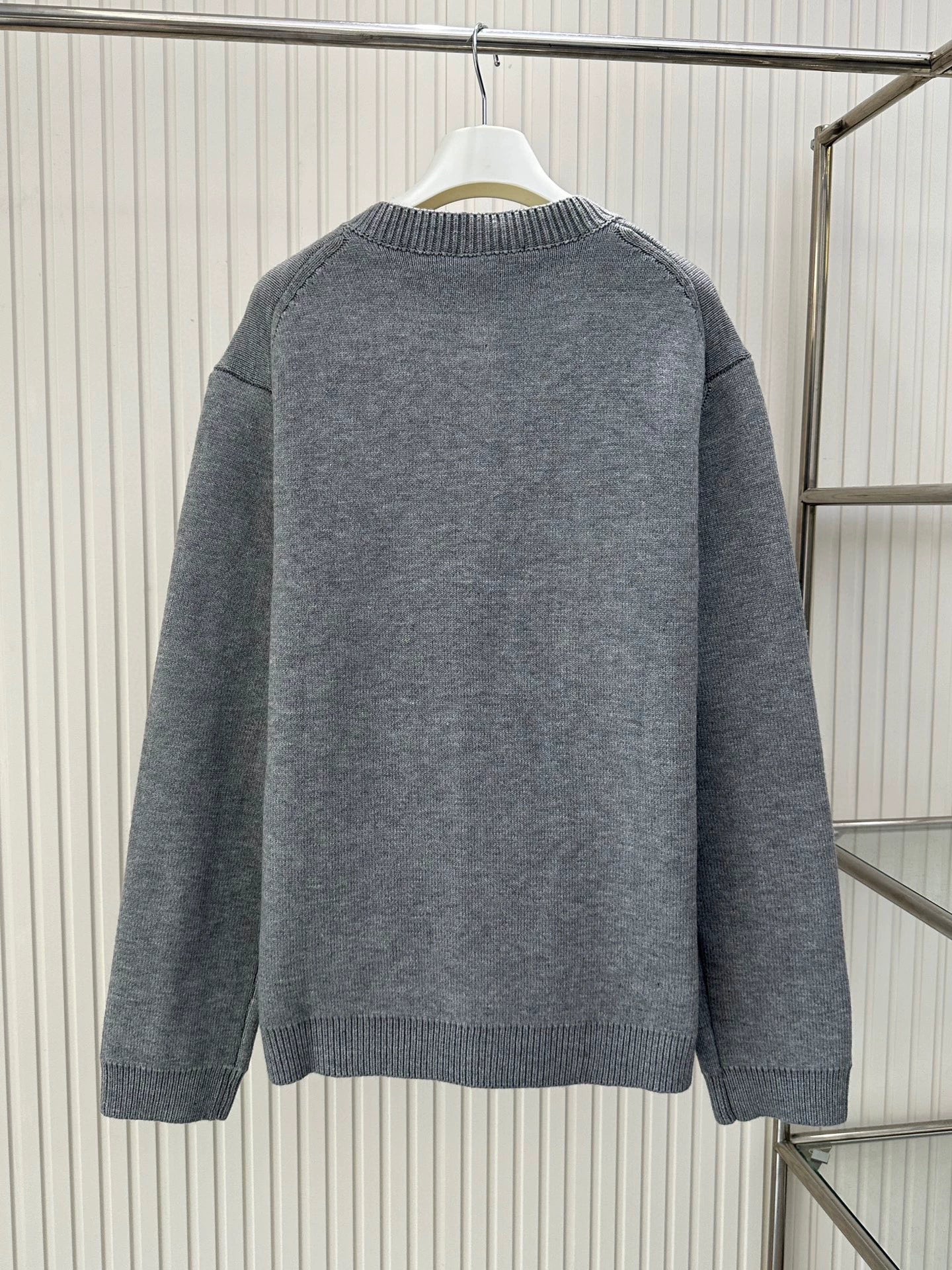 Mi 25 Crew-neck knitted cardigan with logo