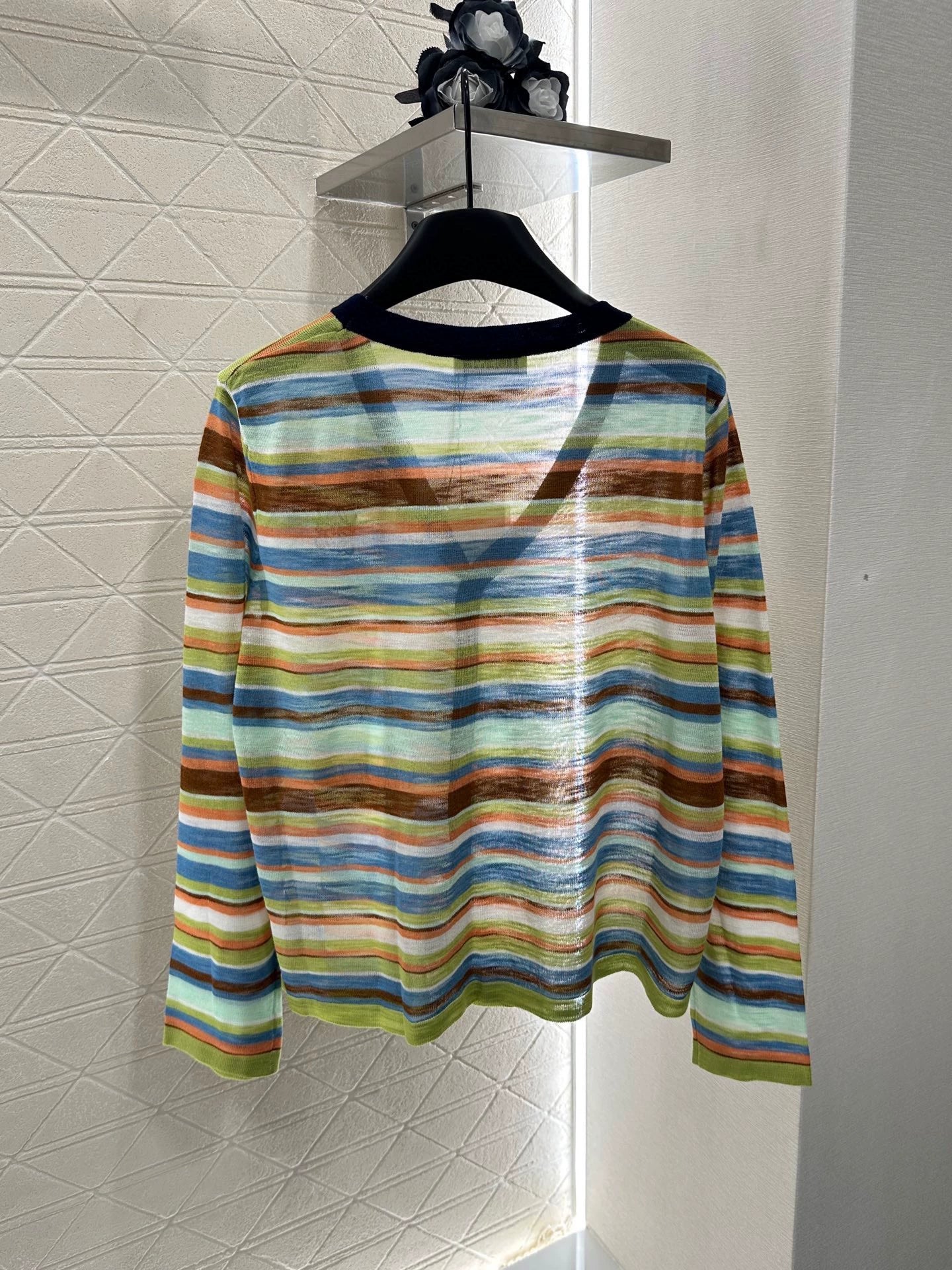 LO 25 Colorful striped knitted cardigan