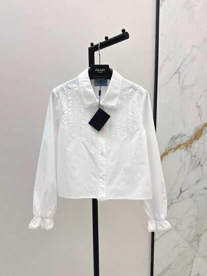 P 25 spring and summer new lace lace long sleeve shirt