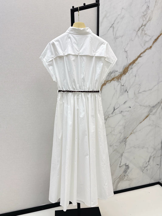 M 25 Spring and Summer New Lapel Short Sleeve Dress