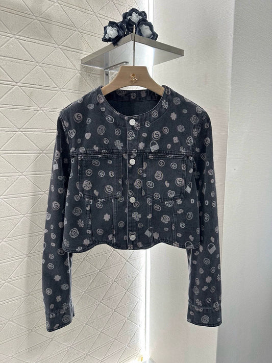 C 25 Laser printed denim jacket