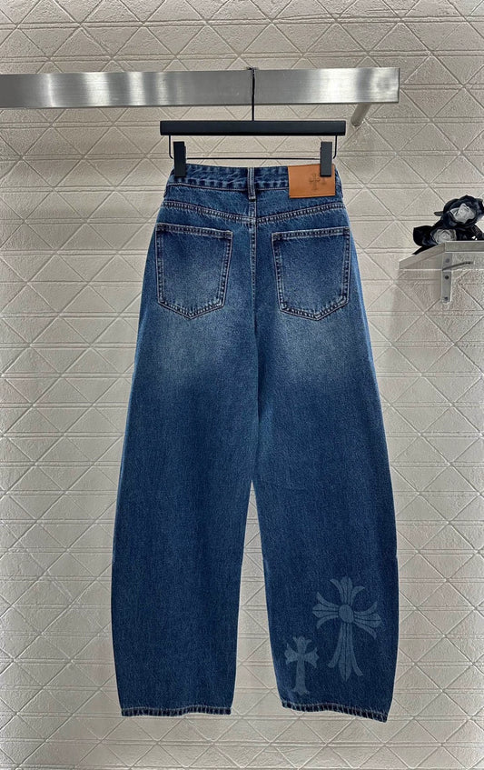 CH 25 New Cross Print Denim Pants