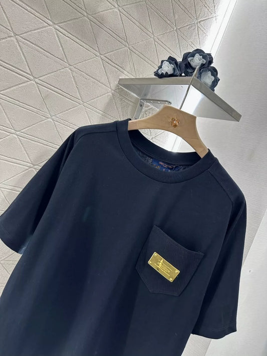 L 25 spring and summer new metal logo round neck short sleeve T-shirt