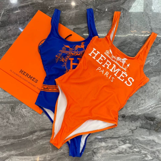 H 25 New Orange One-piece Swimsuit