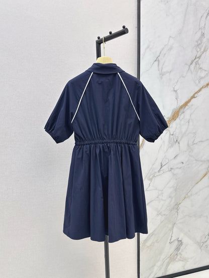 M 25 Spring/Summer Latest Lapel Half Zipper Dresses