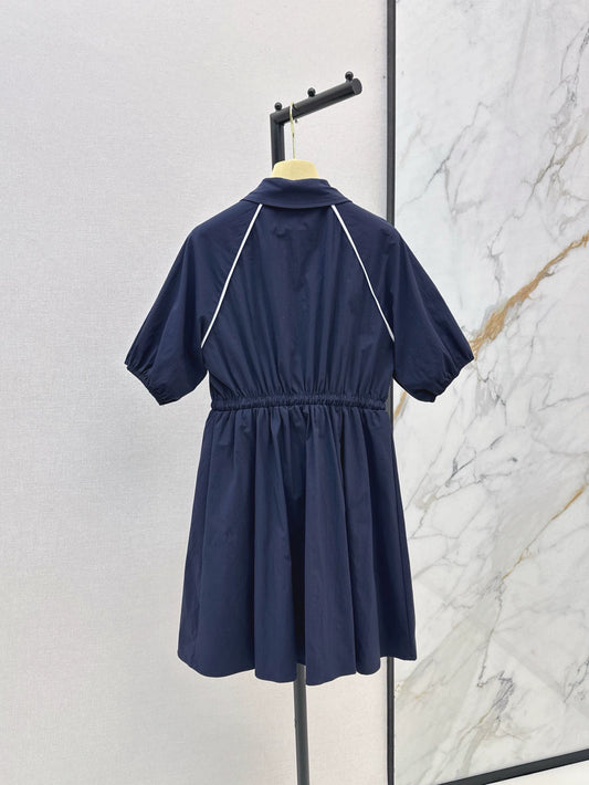 M 25 Spring/Summer Latest Lapel Half Zipper Dresses