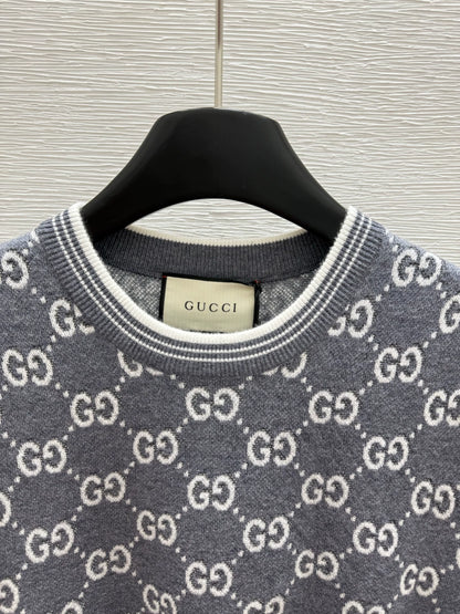 G 25 new color clashing letters round neck short sleeve knitting