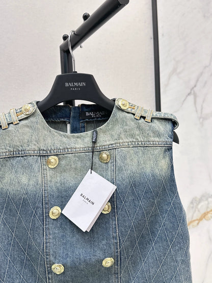 BA 25 spring and summer new short section denim vest