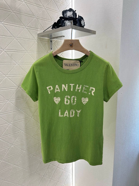 V 25 Round neck embroidered printed short sleeve T-shirt