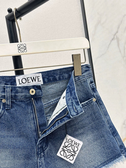 LO 25 Spring and Summer New Vintage Raw Edge Ultra Short Denim Shorts